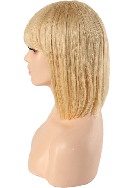 Platin Gerçek Saç Özel Kahküllü Peruk / modelleri