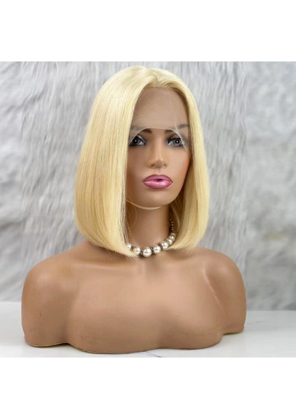 Platin T Lace Gerçek Saç Küt Peruk / fiyatları