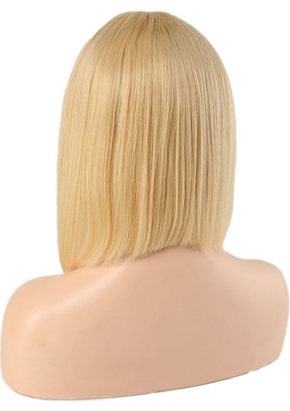 Platin Gerçek Saç Özel Kahküllü Peruk / fırsatları