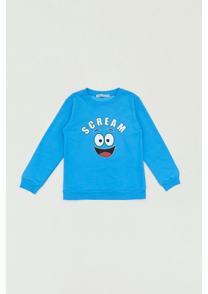 Scream Yazı Baskılı Erkek Çocuk Sweatshirt