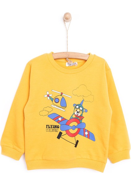 Basic Az Şardonlu Helikopter Baskılı Sweatshirt Erkek Çocuk fiyatları