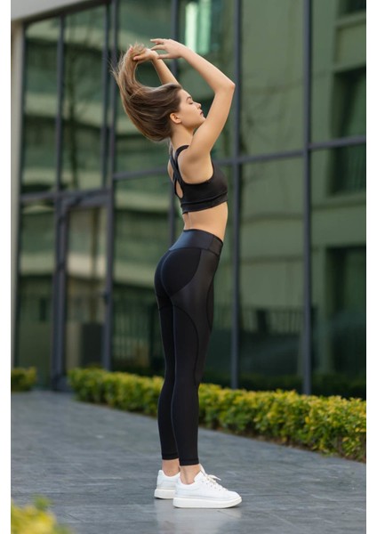 Dar Kesim Siyah Ekstra Yüksek Bel Spor Tayt modelleri