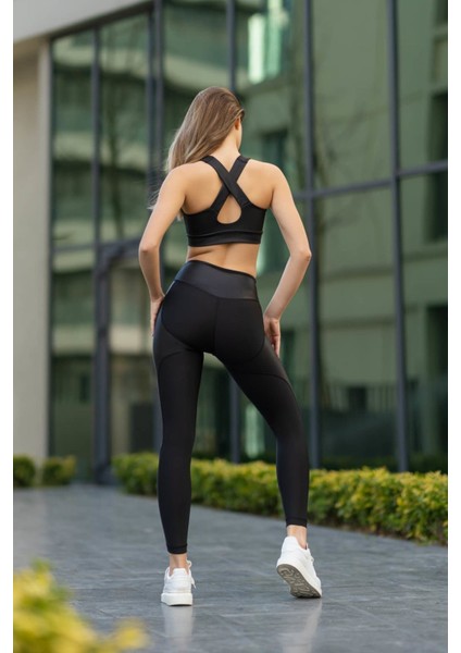 Dar Kesim Siyah Ekstra Yüksek Bel Spor Tayt fırsatları