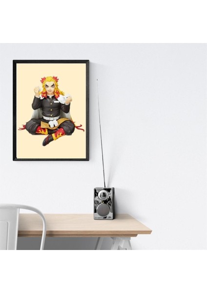 Demon Slayer Anime Rengoku Onigiri Duvar Posteri - Çerçevesiz modelleri