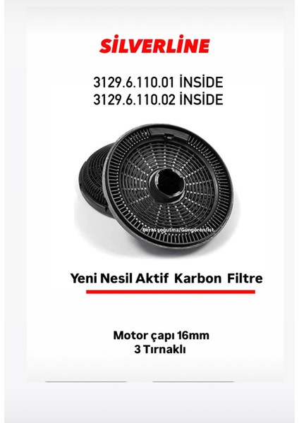 Ankastre 3129.6.110.01 - 3129.6.110.02 Inside Model Davlumbaz Yeni Nesil Aktif Karbon Filtre