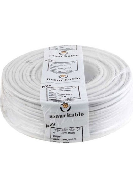 2x4 mm Nvv (Nym) Kablo Antigron 100 Metre