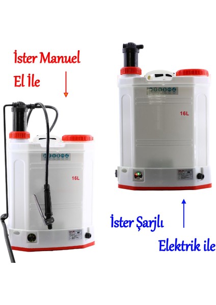 Şarjlı Ilaçlama Püskürtmesi 16 Lt Elektrikli Veya Manuel Mekanik Ağaç Dal Bağ Bahçe Bitki modelleri