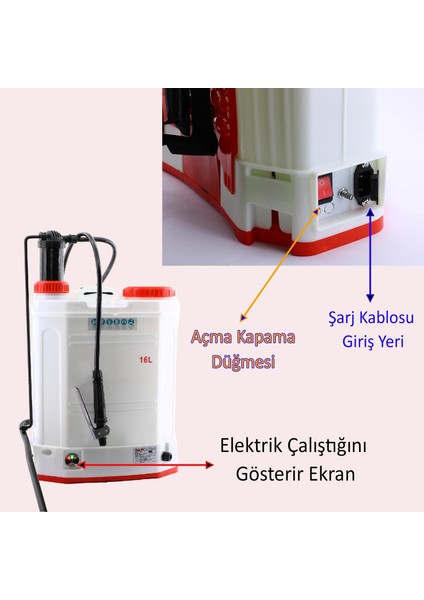 Şarjlı Ilaçlama Püskürtmesi 16 Lt Elektrikli Veya Manuel Mekanik Ağaç Dal Bağ Bahçe Bitki indirimleri