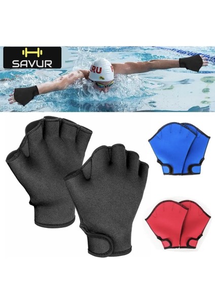 Siyah Yüzücü Eldiveni / El Paleti / Aqua Flippers