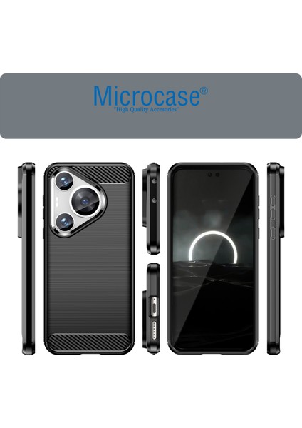 Huawei Pura 70 Pro Brushed Carbon Fiber Silikon Kılıf - Siyah AL3332 fiyatları