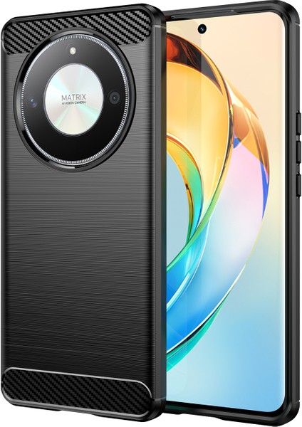 Honor X9B 5g / X50 / Honor Magic 6 Lıte Brushed Carbon Fiber Silikon Kılıf - Siyah AL3332