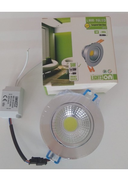 Lıghtson 5W LMR-16LED 2'' LED Spot Krom Kasa Beyaz Işık 6500K