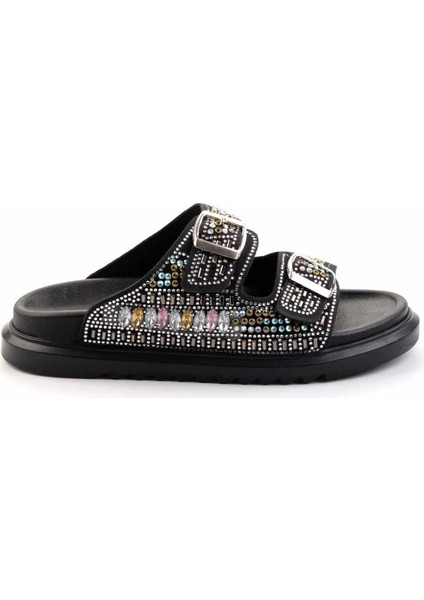 Siyah Taşlı Kadın Terlik K04545005087 fiyatları