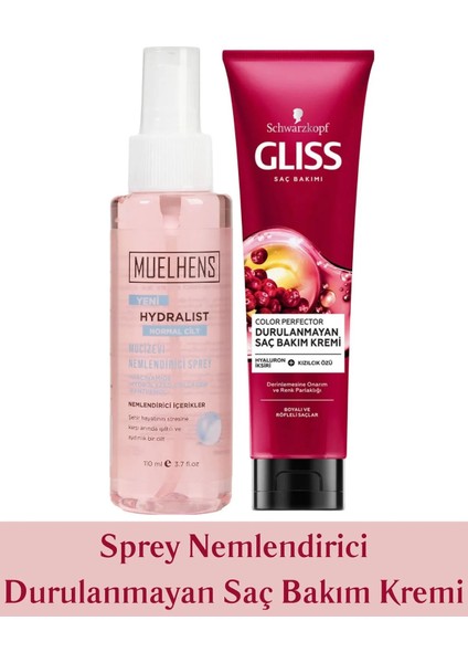 Hydralist Sprey Nemlendirici Normal Cilt 110ML + Gliss Durulanmayan Saç Kremi 150ML