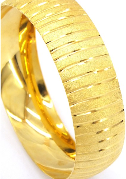 Bz 22 Ayar Altın Kaplama Düz Çizgili Bilezik 2 cm Kalınlık BLZ-3014 fırsatları