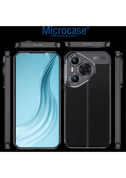 Huawei Pura 70 Pro Plus Leather Serisi Deri Efekt Silikon Kılıf - Siyah AL3337 fiyatları