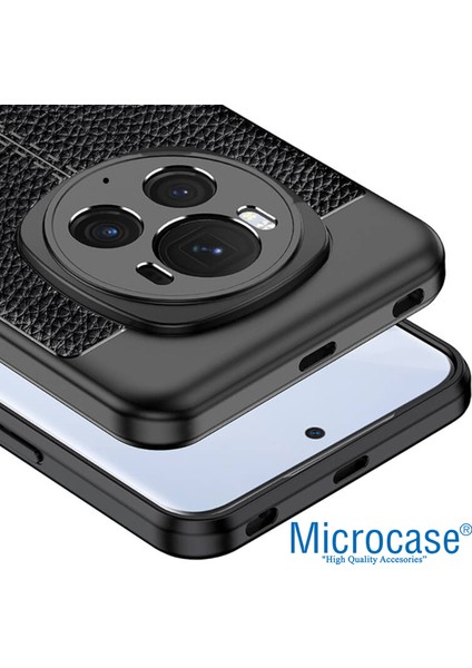 Honor Magic 6 Pro 5g Leather Serisi Deri Efekt Silikon Kılıf - Siyah AL3337 fiyatları