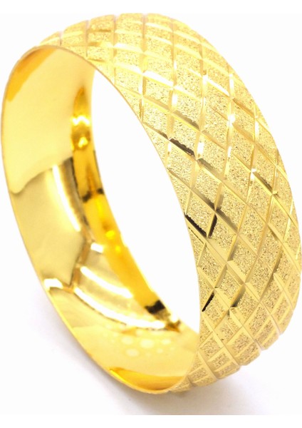 Bz 22 Ayar Altın Kaplama Baklava Desen Bilezik 2 cm BLZ-3035