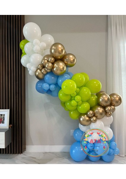 ^^ Doğum Günü Konsepti * Krom Gold * Limon Yeşili * Açık Mavi * Beyaz * 60 Lı Balon Zinciri Parti Seti