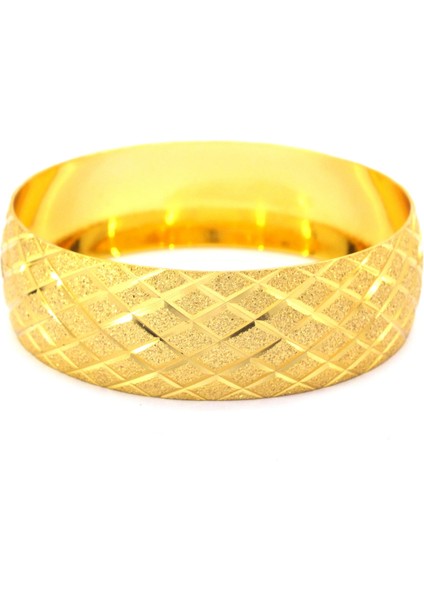 Bz 22 Ayar Altın Kaplama Baklava Desen Bilezik 2 cm BLZ-3035 indirimleri
