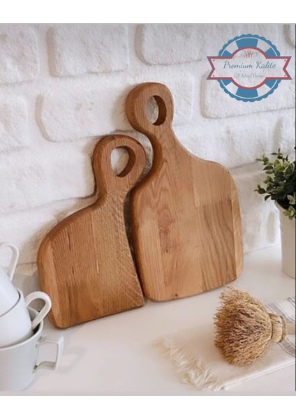 Doğal Ahşap Kesme Tahtası Premium Kalite Sevgili Model Sunum Tahtası