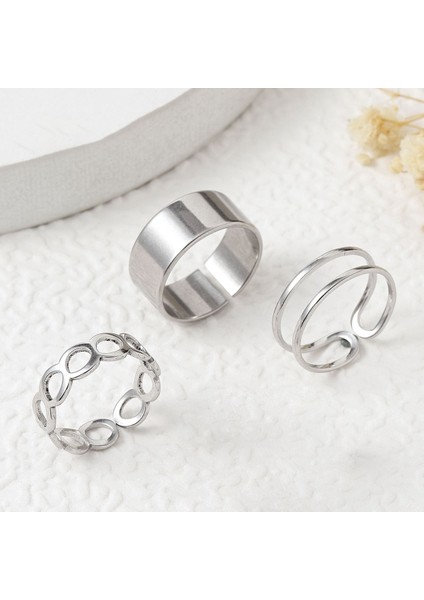3 Lü Ekle M Yüzüğü Bayan Silver YÜZÜK EV27BY