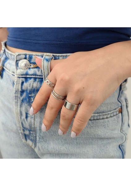 3 Lü Ekle M Yüzüğü Bayan Silver YÜZÜK EV27BY modelleri