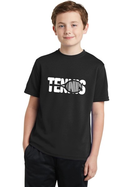 Tenis Tişört - Tenis Yazısı Ve Tenis Raketi Tasarımlı Tişört - Tenis Severler Için Tasarlanmış Tişört - Tenis Hocası Tişörtü