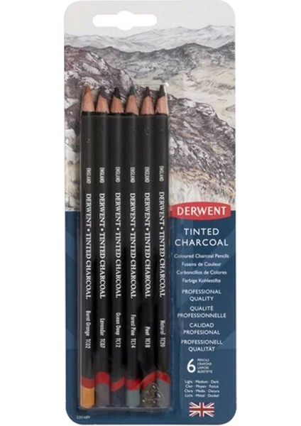Tinted Charcoal Sulandırılabilen Renkli Füzen Kalem 6lı Set