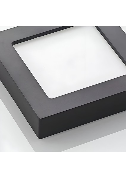 MX-1066N - 12W 4000K Ilık Beyaz | Siyah Kasa Sıva Üstü Kare LED Panel