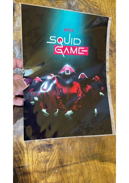 Ütü Ile Yapışan Sqquid Game Yazılı Tişört Transfer Baskı Arma 26X19 cm