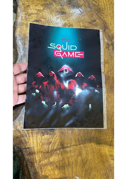 Ütü Ile Yapışan Sqquid Game Yazılı Tişört Transfer Baskı Arma 26X19 cm