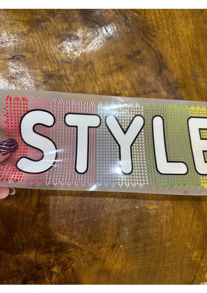 Ütü Ile Yapışan Renkli Style Yazı Transfer Baskı Tişört Kot Baskı Arma 239 cm