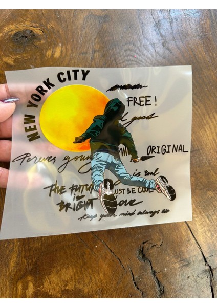 Ütü Ile Yapışan New York City Yazı Tişört Transfer Baskı Arma 17X15 cm