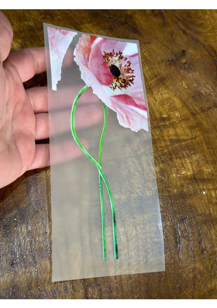 19X9 cm Ütü Ile Yapışan Pembe Çiçek Transfer Baskı Tişört Arma