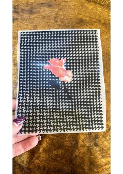 18X14 cm Ütü Ile Yapışan Ekose Çiçekli Transfer Baskı Tişört Baskı Arma fiyatları