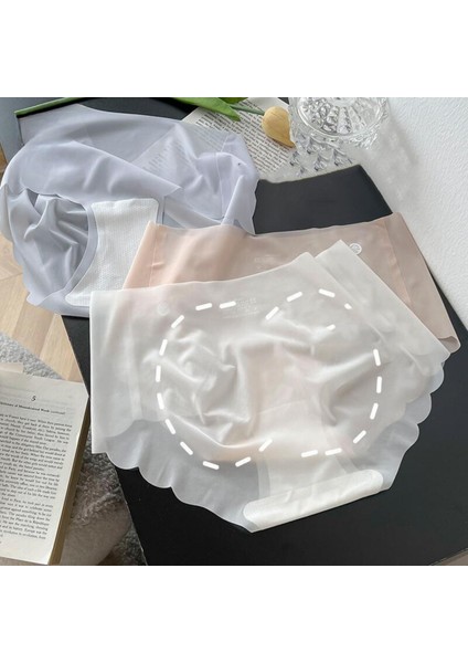 Mikro Şeffaf Dikişsiz- Lazer Kesim Iz Yapmaz Ultra Ince Buz Ipeği Nefes Alabilen Külot Korse