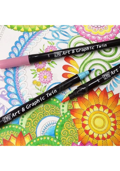 Art & Graphic Twin Brush Pen Çift Uçlu Çizim Kalemi 48LI Set TUT-80/48V modelleri