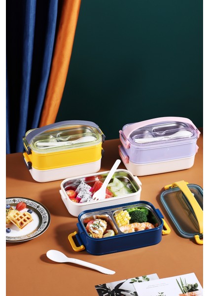 Lunch Box Ofis Okul Için Taşınabilir Çelik Sefer Tası Yemek Kutusu indirimleri