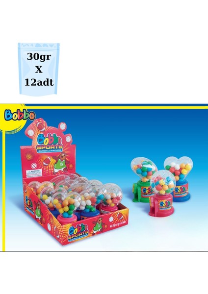 Sports Gumball Machıne/spor Sakızmakinası Oyuncaklı - Meyve Aromalı Sakız 30 G x 12 Adet