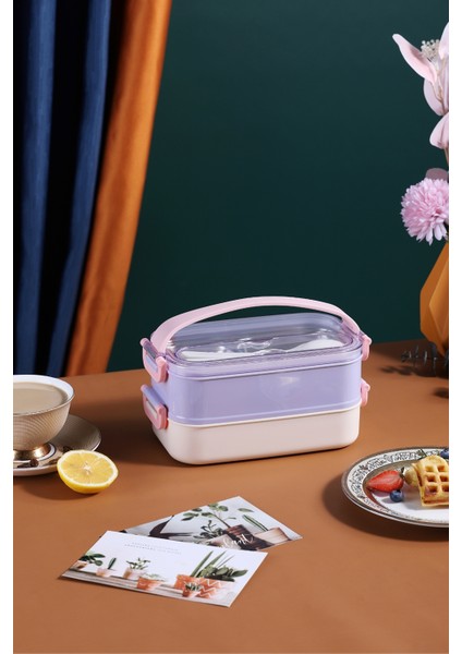 Lunch Box Ofis Okul Için Taşınabilir Çelik Sefer Tası Yemek Kutusu