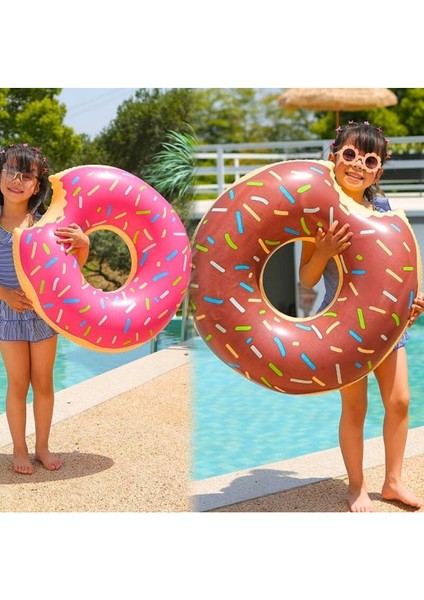 Tekno Trust Kahverengi 6-12 Yaş Donut Simit Şişme Deniz Havuz Simidi Çocuk Yüzme Simidi 80 cm