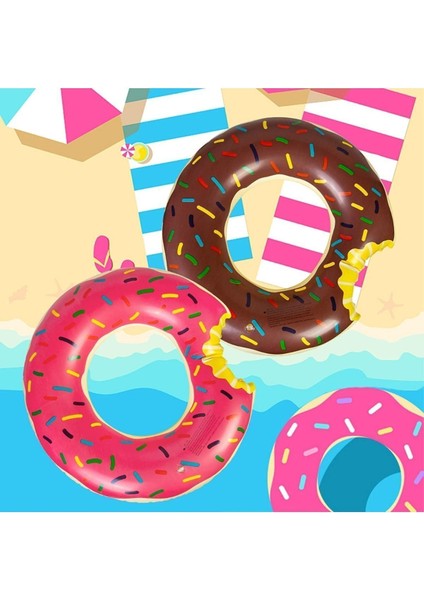 Tekno Trust Kahverengi 6-12 Yaş Donut Simit Şişme Deniz Havuz Simidi Çocuk Yüzme Simidi 80 cm