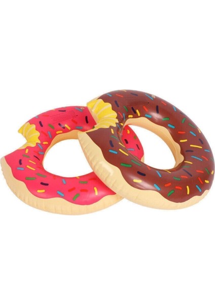 Tekno Trust Kahverengi 6-12 Yaş Donut Simit Şişme Deniz Havuz Simidi Çocuk Yüzme Simidi 80 cm