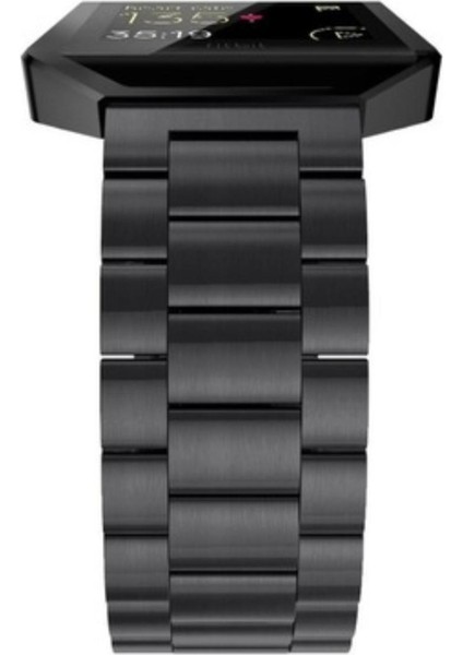 Fitbit Blaze Metal Çerçeve Kelebek Toka Üç Boncuk Paslanmaz Çelik Metal Saat Kordonu