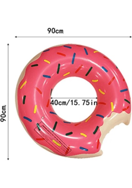 Tekno Trust Pembe Büyük Boy Donut Simit Şişme Deniz Havuz Simidi Deniz Havuz Oyuncak