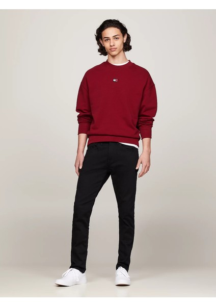 Erkek Tapered Slım Fıt Black Jean Pantolon