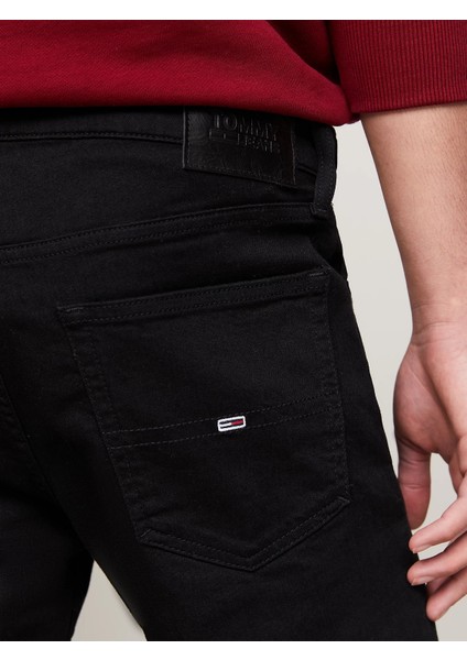 Erkek Tapered Slım Fıt Black Jean Pantolon