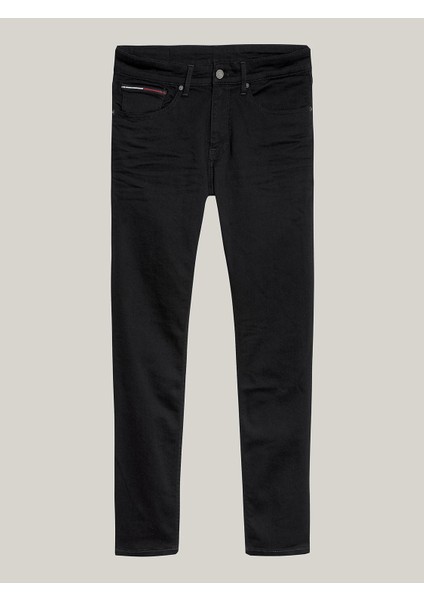 Erkek Tapered Slım Fıt Black Jean Pantolon