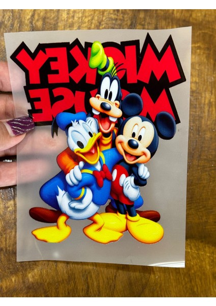 Gönülden Tasarım Ütü Ile Yapışan Donald Duck ve Micky Mause Transfer Tişört Baskı Arma 14X11